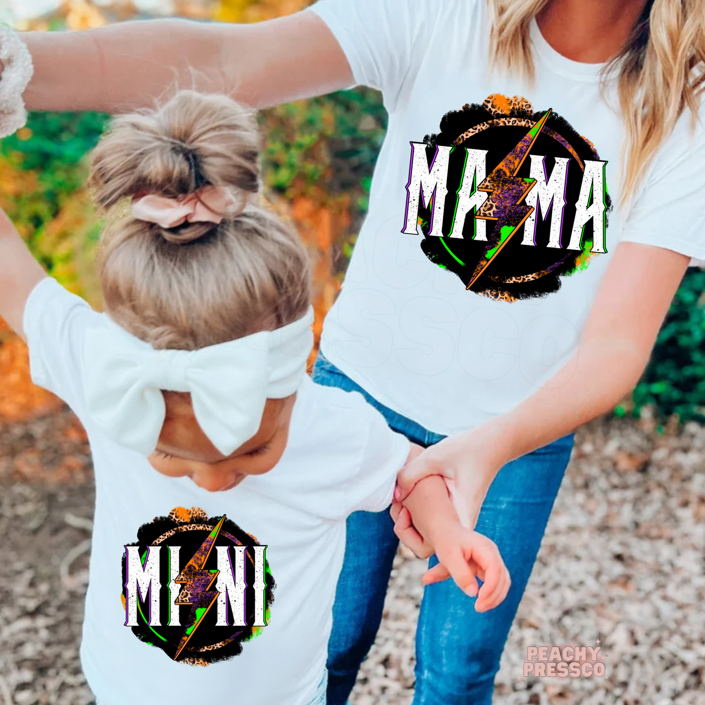 Mama & Mini Lightning Bolt Matching Shirts | Halloween Vibes Apparel