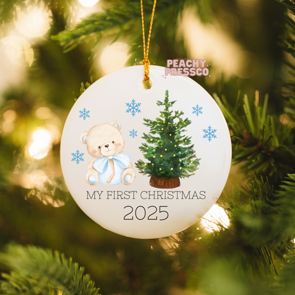 My First Christmas Ceramic Ornament – Baby Bear Holiday Keepsake