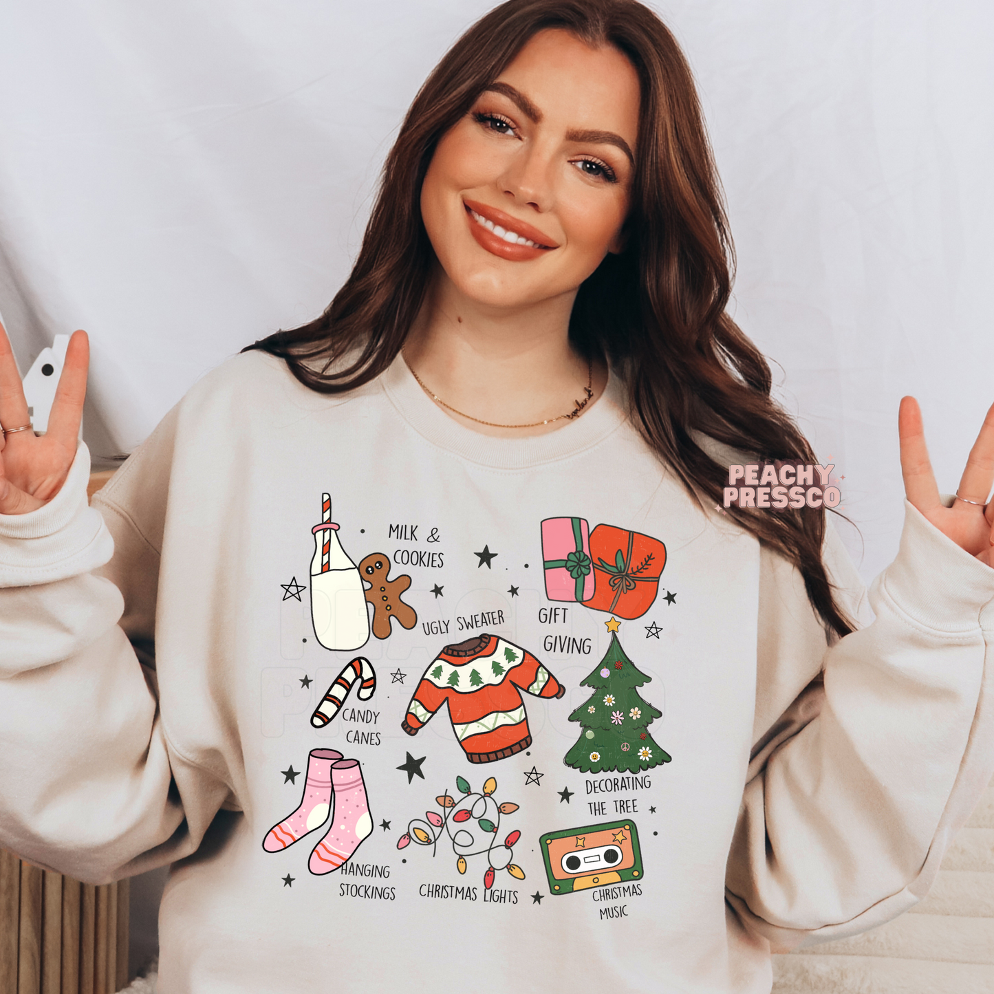 Christmas Shirt – Holiday Icons Apparel with Cute Festive Illustrations
