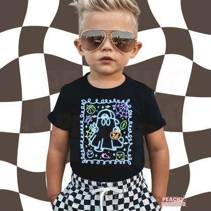 Blue Neon Halloween Shirt | Cute & Spooky Kids Apparel