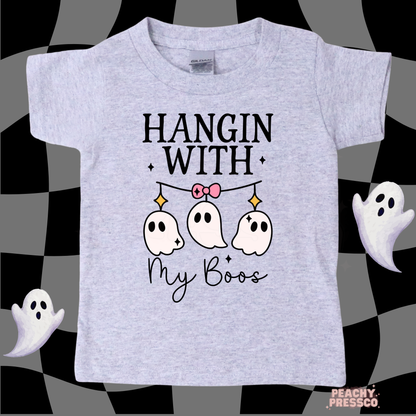 Hangin With My Boos Cute Ghost Halloween Sweatshirt, Kids Apparel