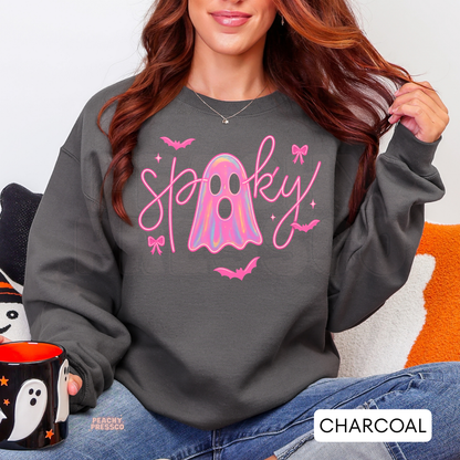 Pink Neon Spooky Ghost Shirt | Cute Pink Halloween Apparel