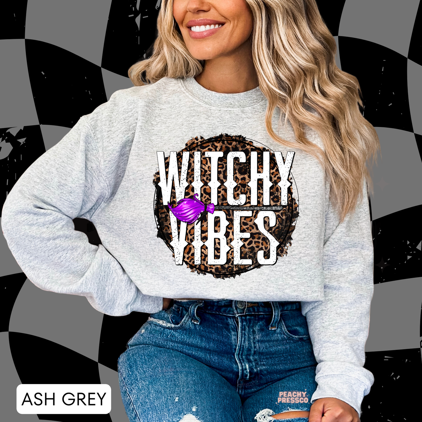 Leopard Print Witchy Vibes Shirt | Mystic Halloween Apparel