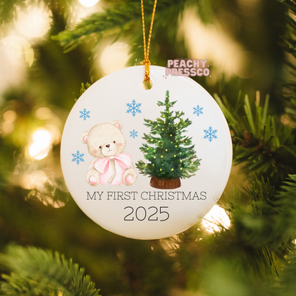 My First Christmas Ceramic Ornament – Baby Bear Holiday Keepsake