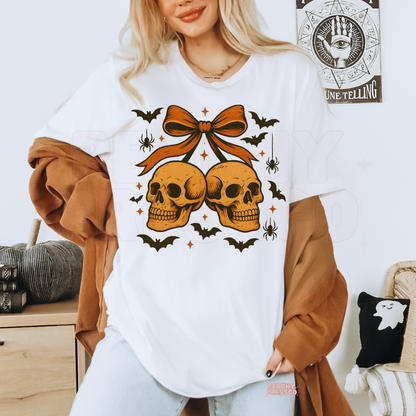 Cherry Skull Shirt, Gothic Crewneck | Cute Spooky Halloween Apparel