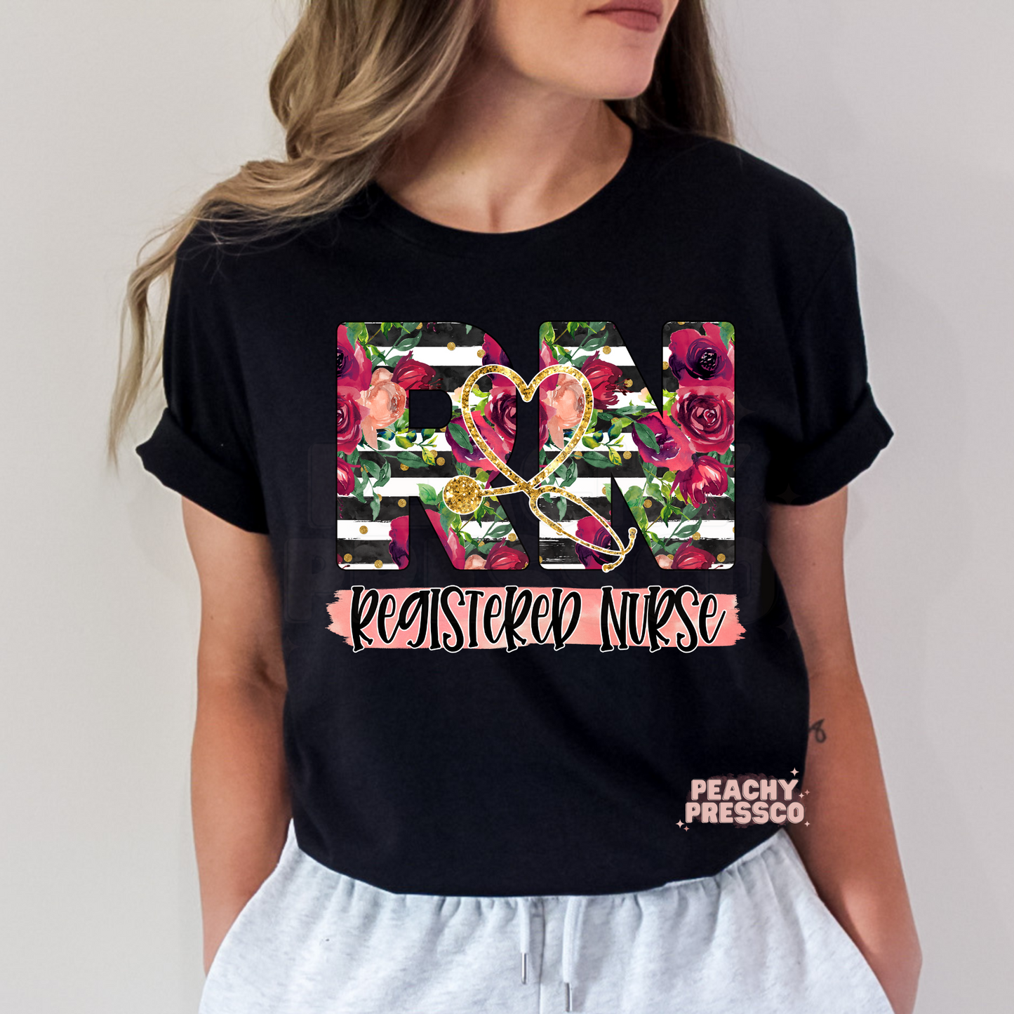 Floral Registered Nurse, RN - Crewneck, Apparel