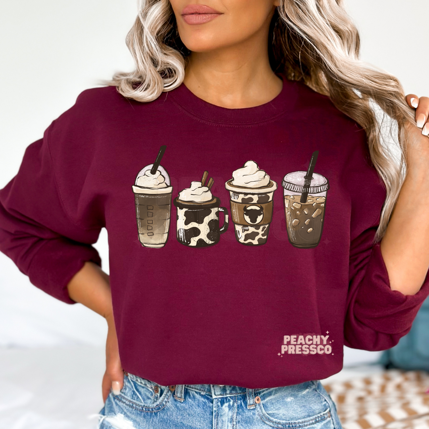Cow Print Coffee Lover T-Shirt – Iced Coffee Aesthetic Graphic Apparel