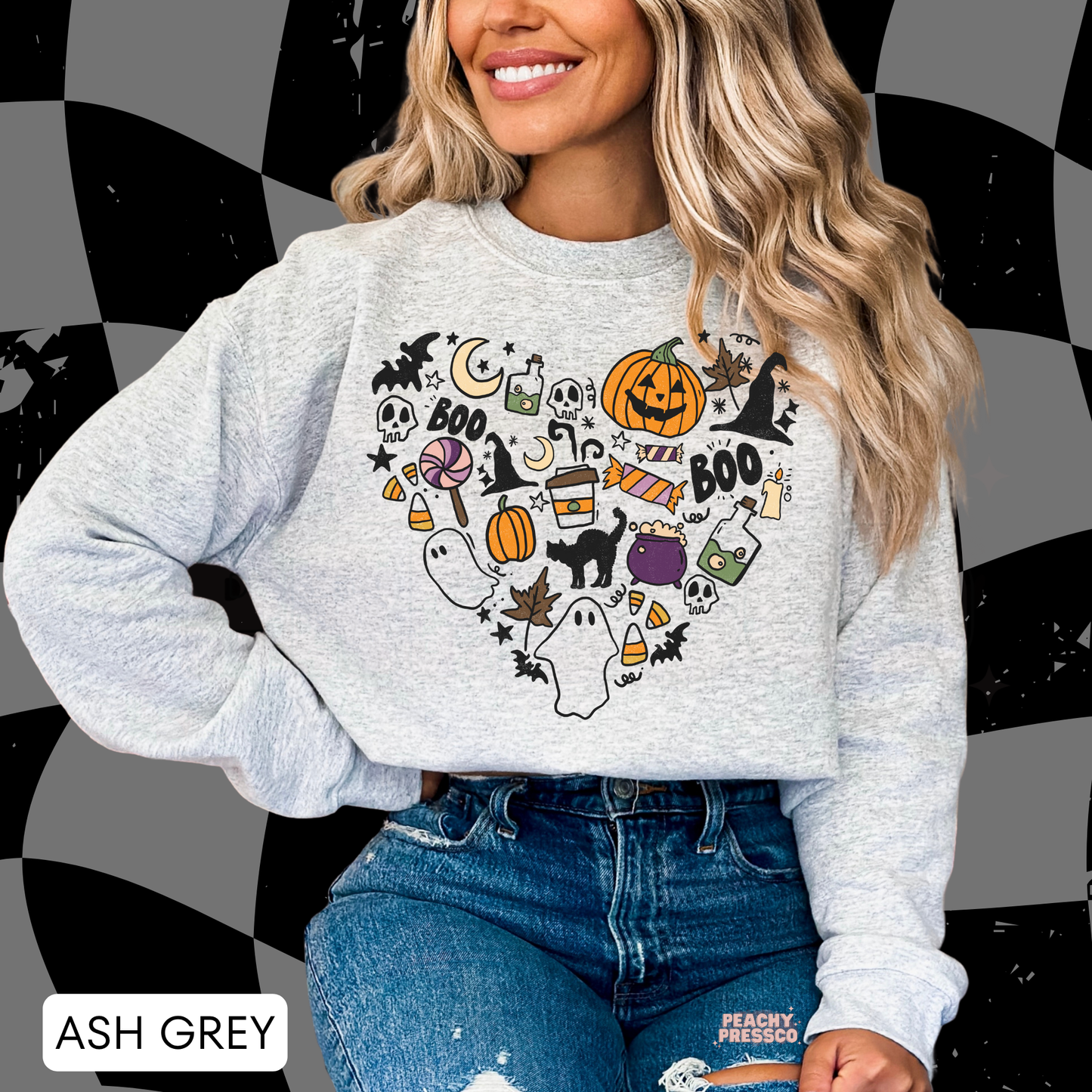 Halloween Heart Doodle Shirt | Cute Ghosts, Pumpkins & Candy Apparel