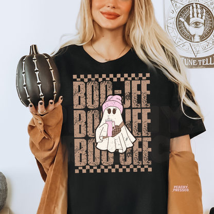 Boo Jee Coffee Ghost Halloween Shirt – Cute Spooky Season Vibes Apparel