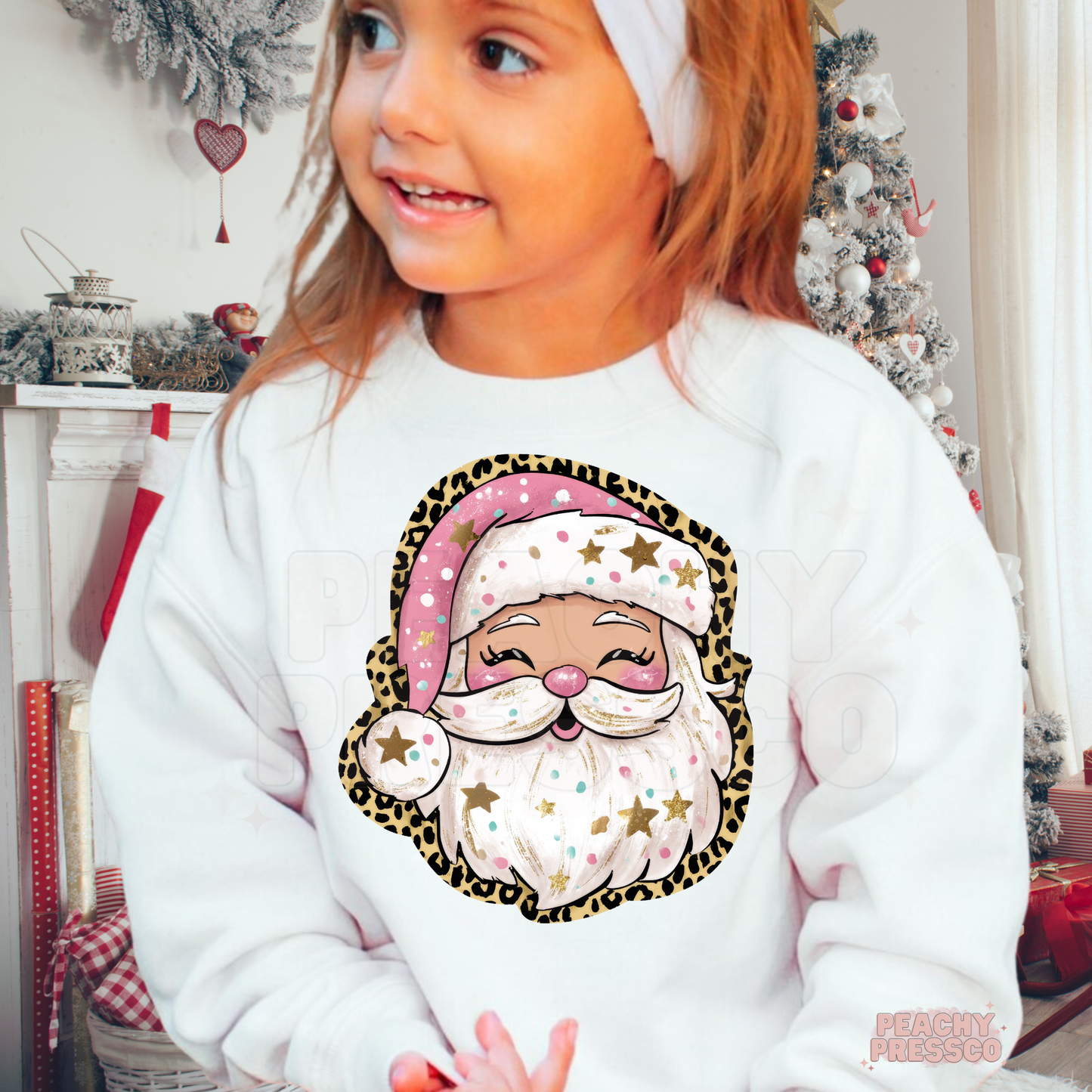 Cute Pink Santa Christmas Sweatshirt – Festive Holiday Kids Apparel