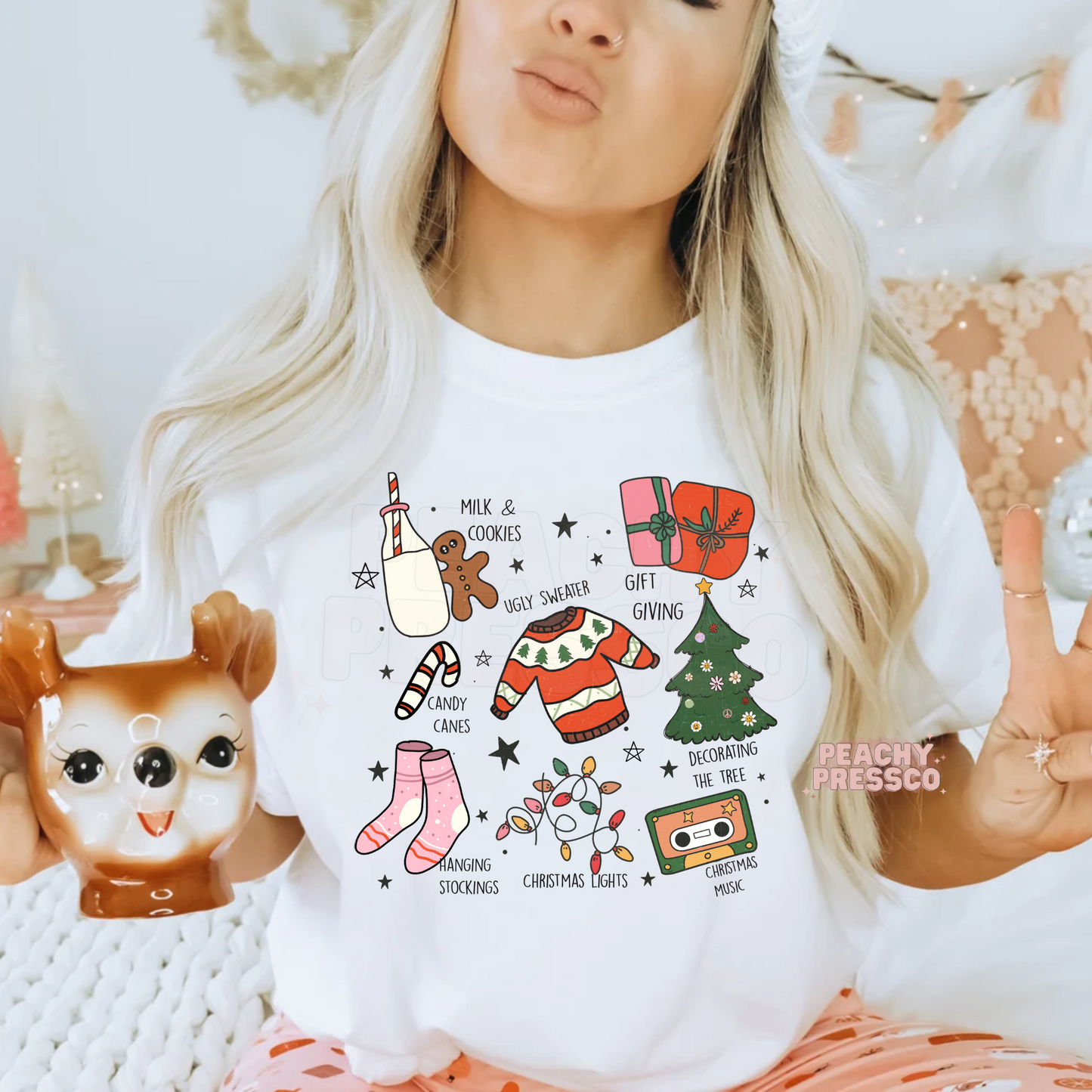 Christmas Shirt – Holiday Icons Apparel with Cute Festive Illustrations
