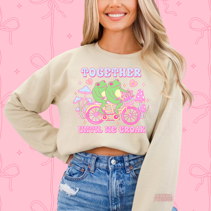 Together Until We Croak Frog Sweatshirt | Cute Couple Valentine’s Day Apparel