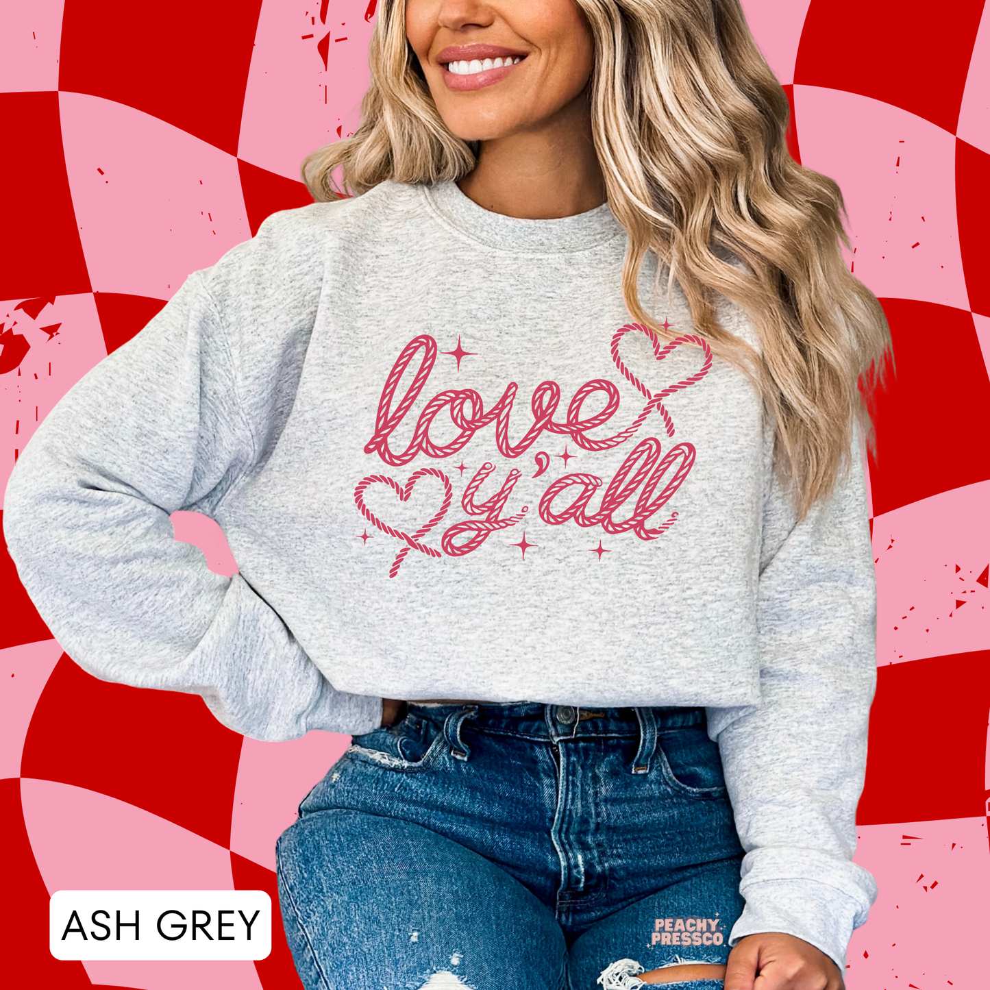 Love Y’all Sweatshirt | Cute Heart Script Western, Valentine’s Day Apparel