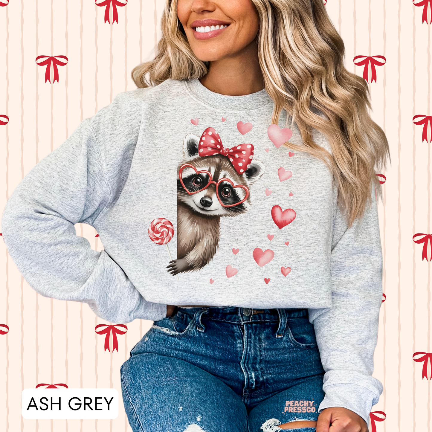 Cute Heart Glasses Raccoon Shirt | Animal Love Valentine’s Day Apparel