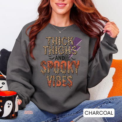 Thick Thighs And Spooky Vibes Shirt | Bold Halloween Apparel