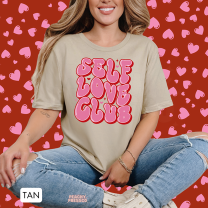 Self Love Club Shirt | Pink Retro Heart, Valentine’s Day Apparel