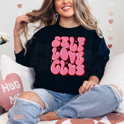 Self Love Club Shirt | Pink Retro Heart, Valentine’s Day Apparel