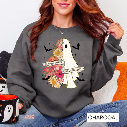 Sorta Sweet Sorta Spooky Ghost Shirt | Fun Halloween Mood Apparel