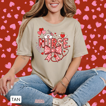 Cute Medical Heart Nurse Sweatshirt, Valentine’s Day Apparel for Health Care Workers