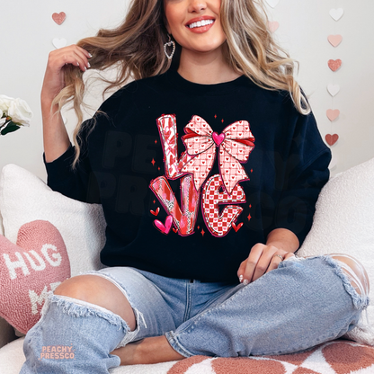 LOVE Bow Shirt – Cute Pink Heart, Valentine’s Day Apparel