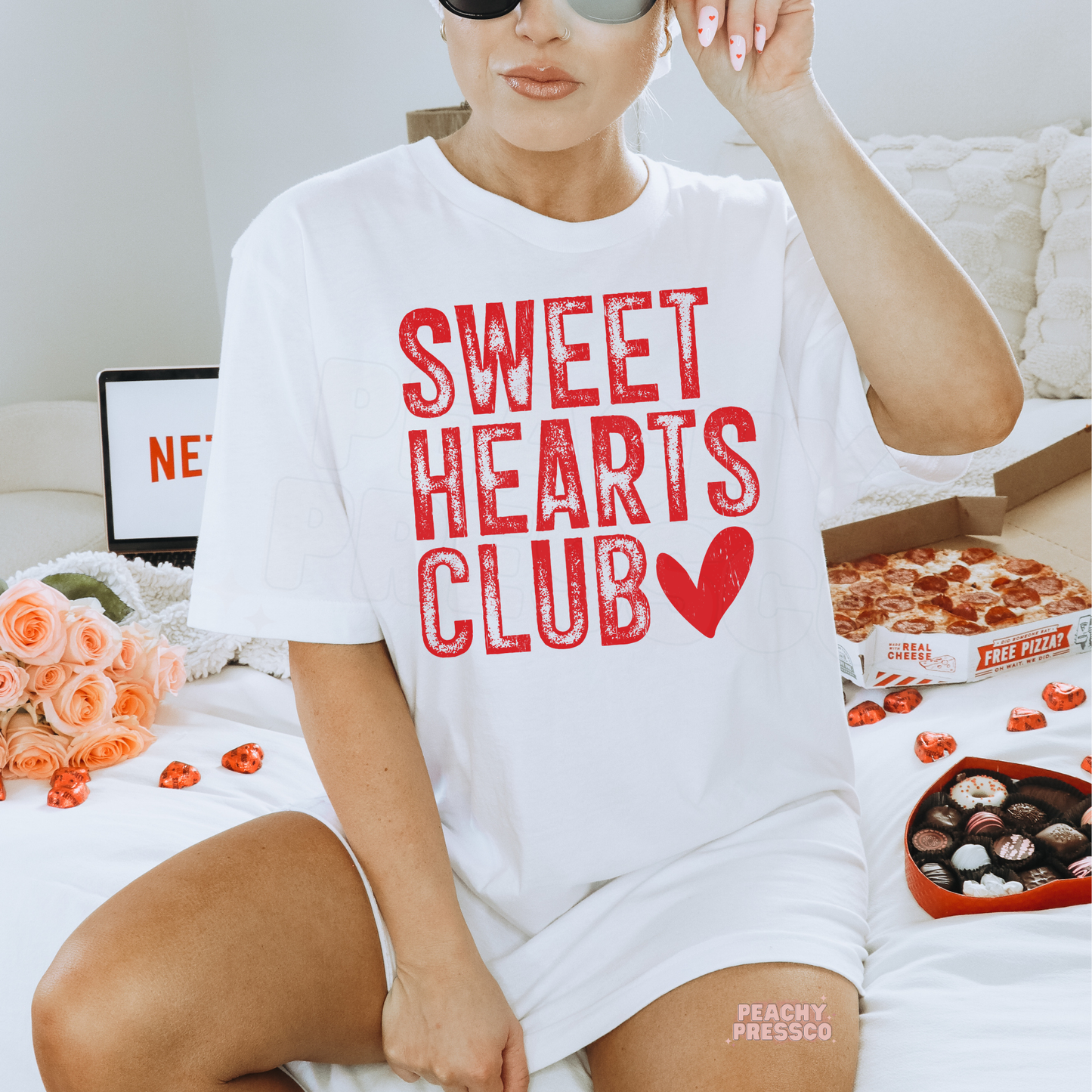 Sweet Hearts Club Shirt | Cute Love Heart Crewneck, Valentine’s Day Apparel