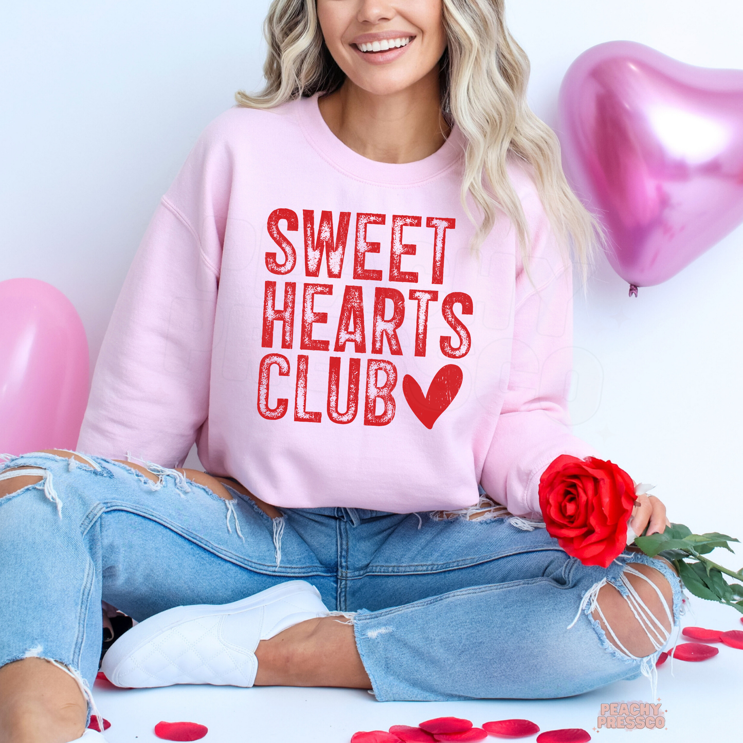 Sweet Hearts Club Shirt | Cute Love Heart Crewneck, Valentine’s Day Apparel