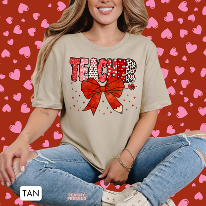 Cute Teacher Love Bow Shirt | Valentine’s Day Apparel