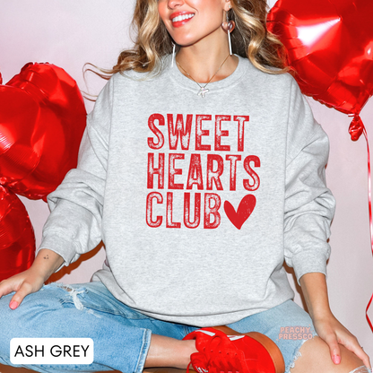 Sweet Hearts Club Shirt | Cute Love Heart Crewneck, Valentine’s Day Apparel