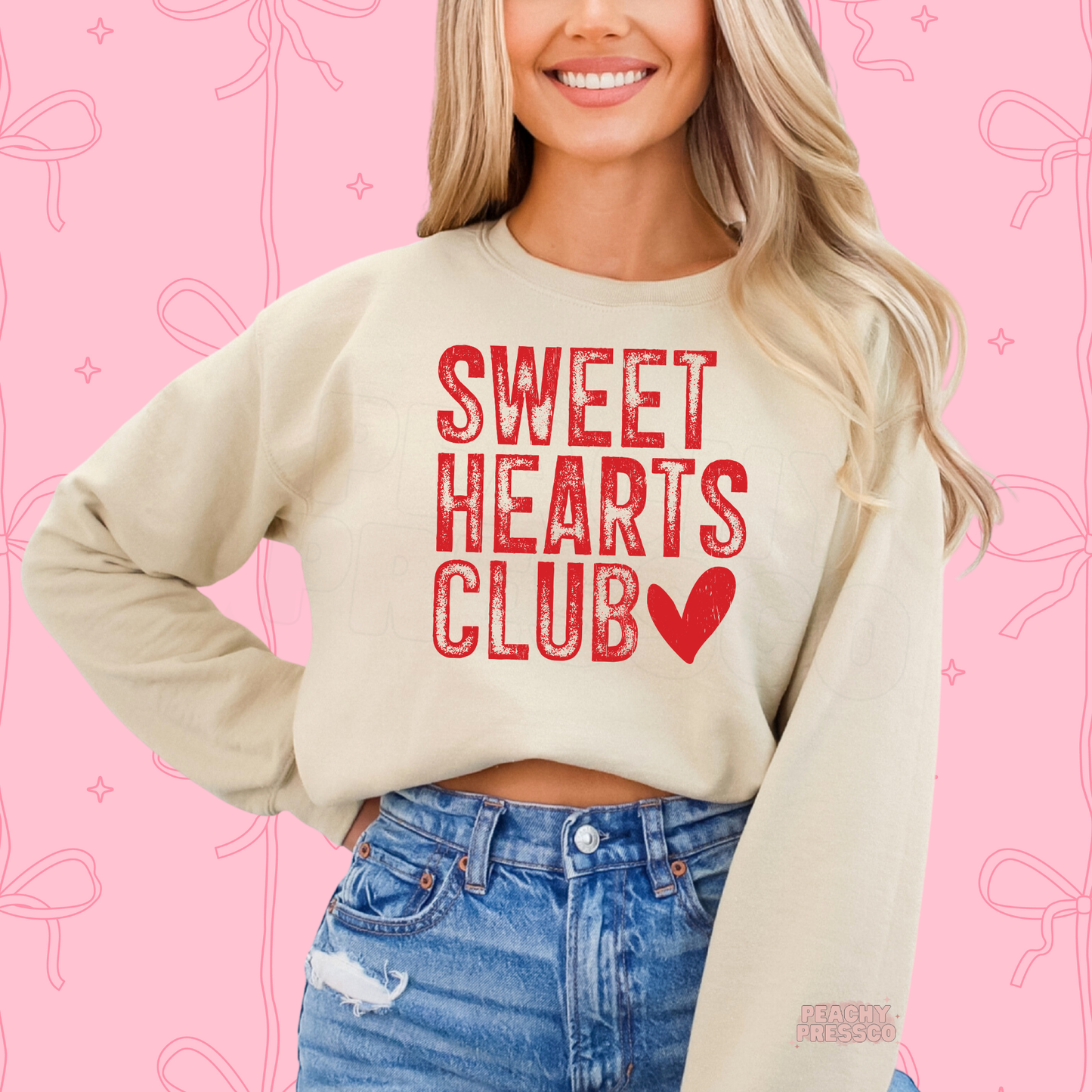 Sweet Hearts Club Shirt | Cute Love Heart Crewneck, Valentine’s Day Apparel