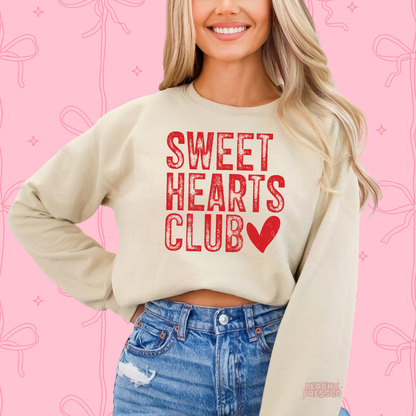 Sweet Hearts Club Shirt | Cute Love Heart Crewneck, Valentine’s Day Apparel