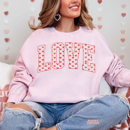Love Heart Letter Sweatshirt | Cute Red Heart, Valentine’s Day Apparel