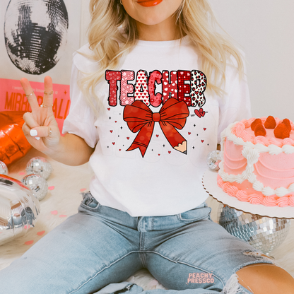 Cute Teacher Love Bow Shirt | Valentine’s Day Apparel