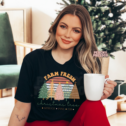 Farm Fresh Christmas Tree Apparel – Retro Holiday Spruce Pine Fir Sweatshirt