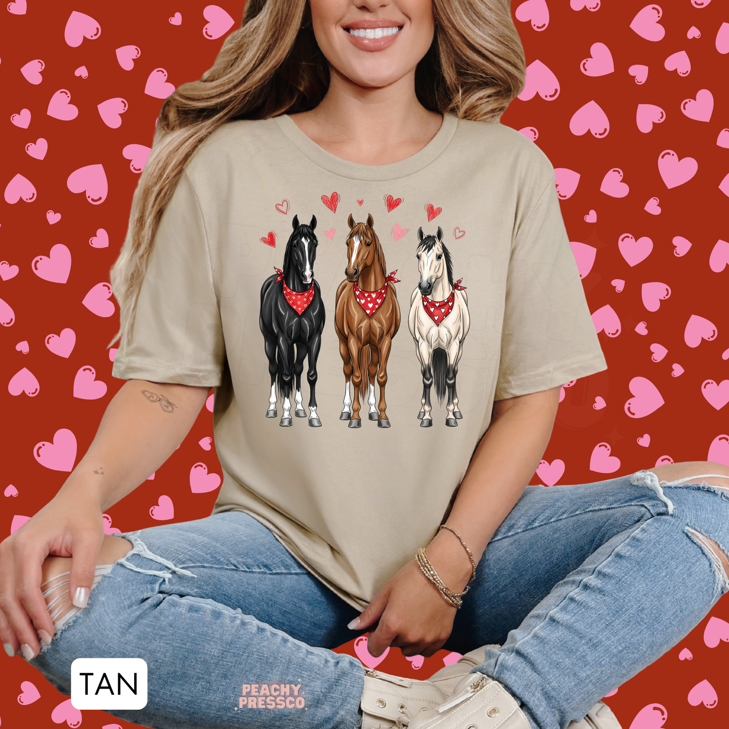 Western Horse Valentine Shirt | Bandana Hearts Love, Valentine’s Day Apparel