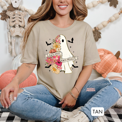 Sorta Sweet Sorta Spooky Ghost Shirt | Fun Halloween Mood Apparel