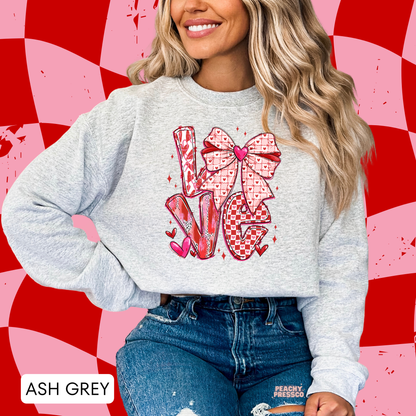 LOVE Bow Shirt – Cute Pink Heart, Valentine’s Day Apparel
