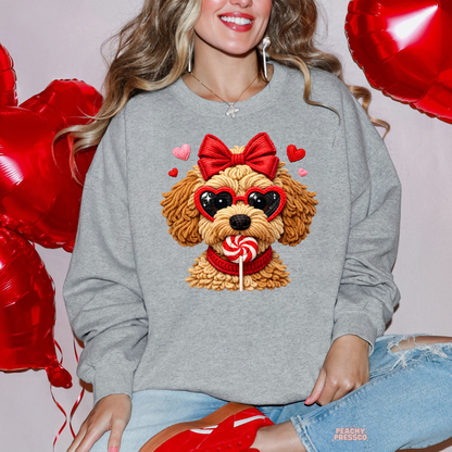Cute Crochet Dog Sweatshirt | Puppy Love, Valentine’s Day Apparel