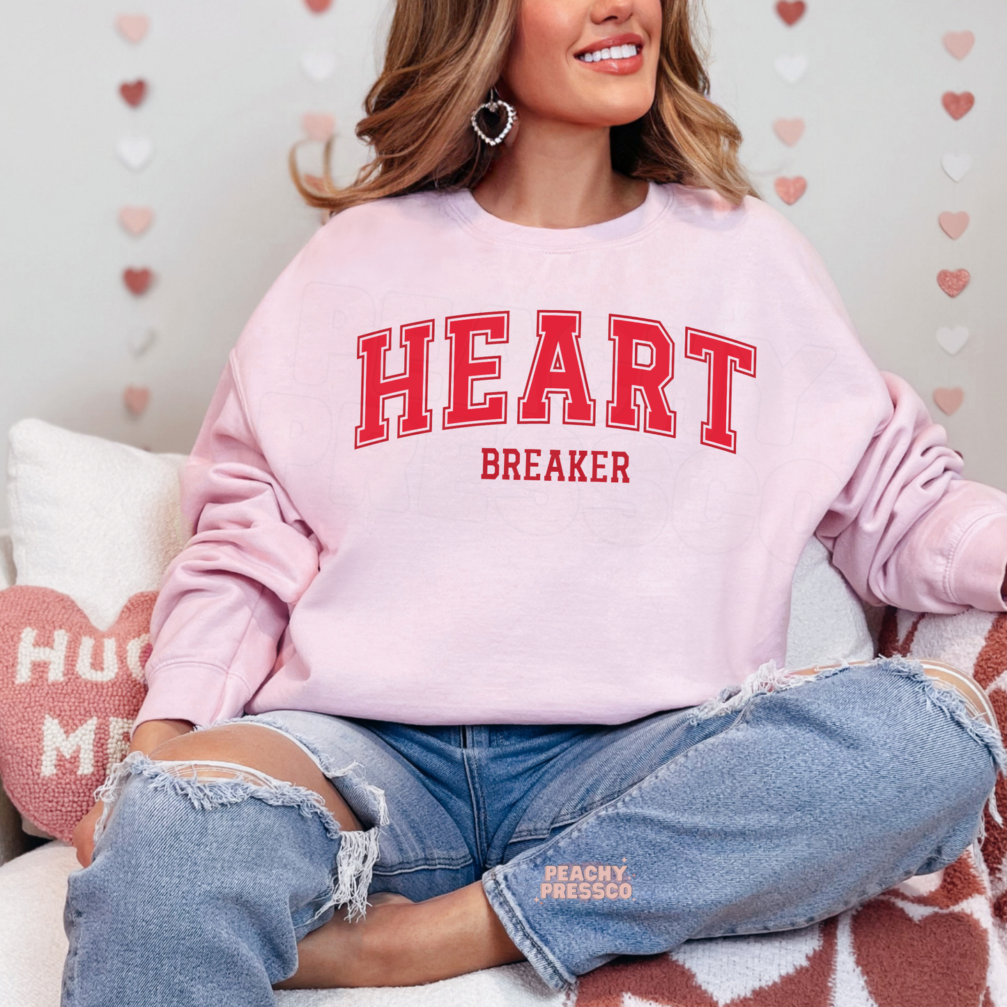 Heart Breaker Sweatshirt – Trendy Love Graphic, Valentine’s Day Apparel