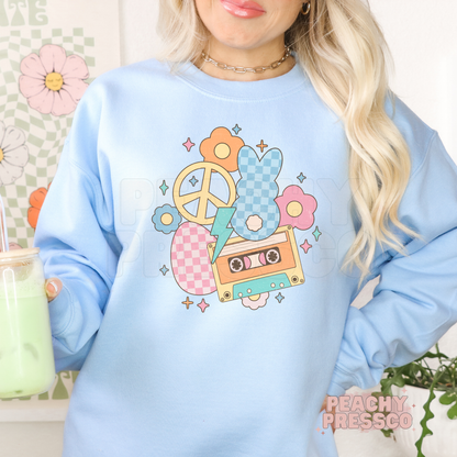 90s Retro Bunny Cassette Shirt – Easter Pastel Aesthetic Apparel