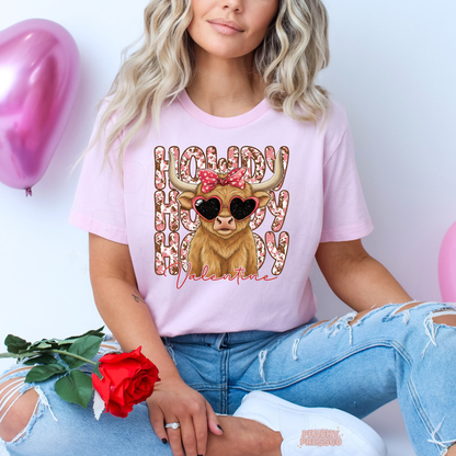 Howdy Valentine Highland Cow Shirt | Western Love Valentine’s Day Apparel