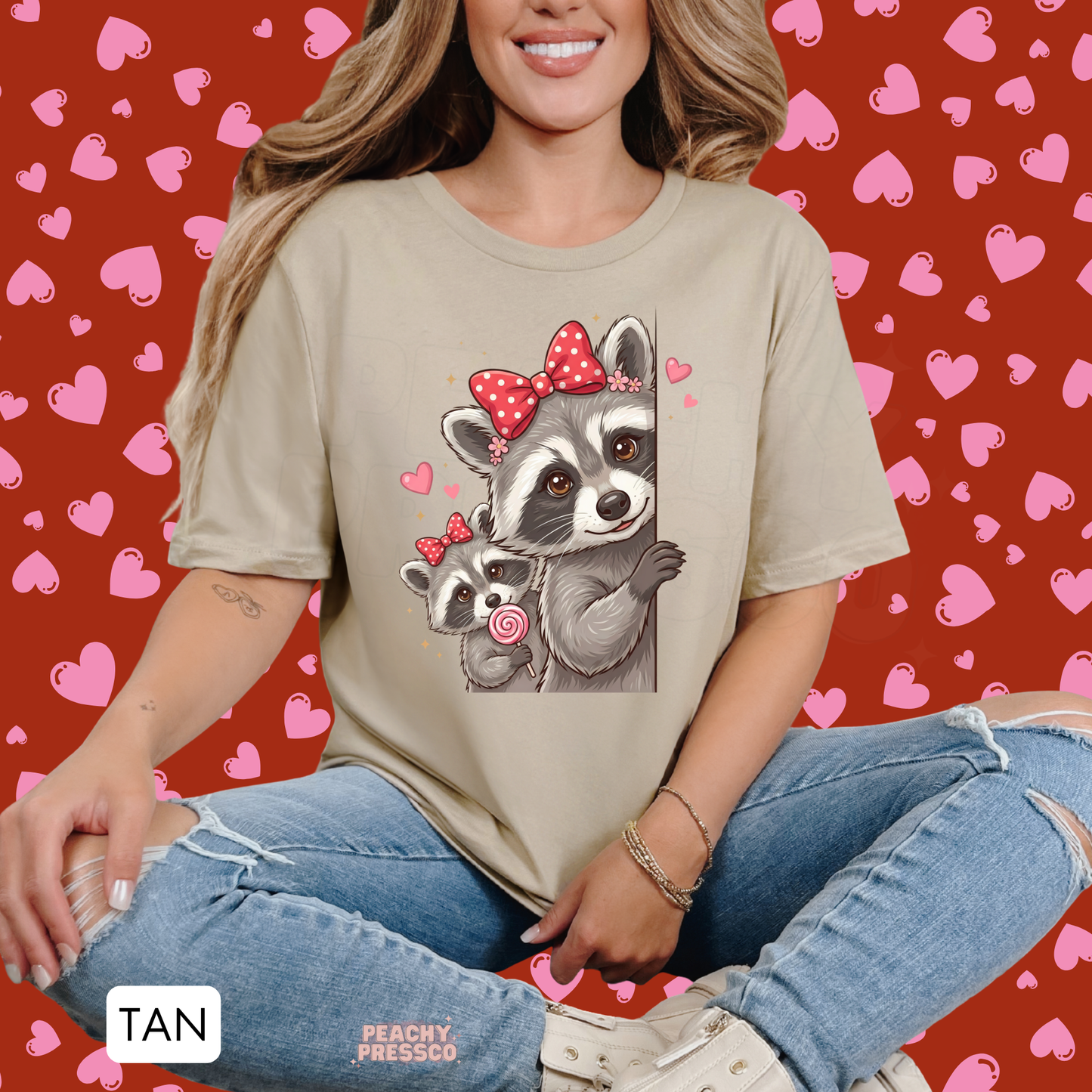 Cute Raccoon Mom and Baby Shirt | Valentine’s Day Apparel