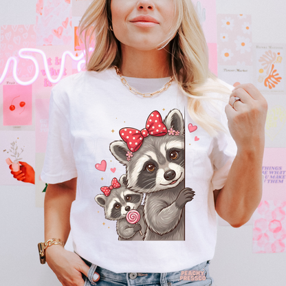 Cute Raccoon Mom and Baby Shirt | Valentine’s Day Apparel