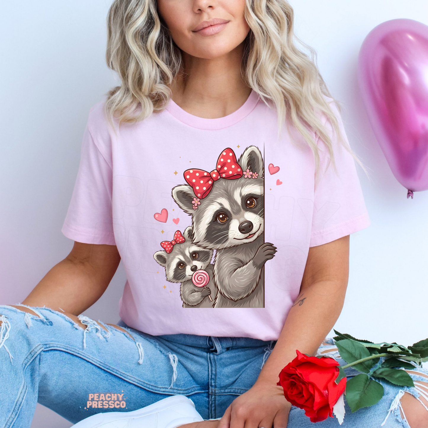 Cute Raccoon Mom and Baby Shirt | Valentine’s Day Apparel
