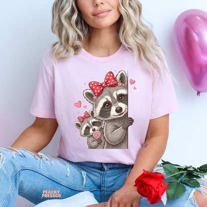 Cute Raccoon Mom and Baby Shirt | Valentine’s Day Apparel