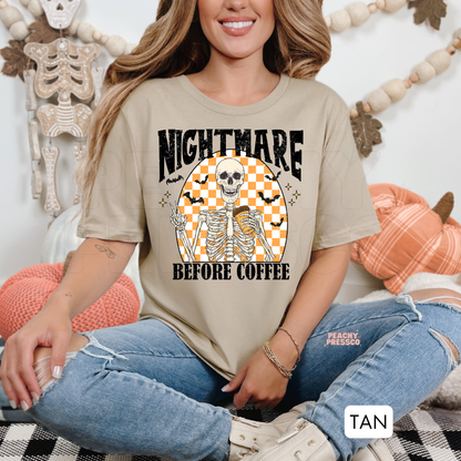 Nightmare Before Coffee Shirt | Skeletons, Bats and Caffeine Crewneck, Apparel