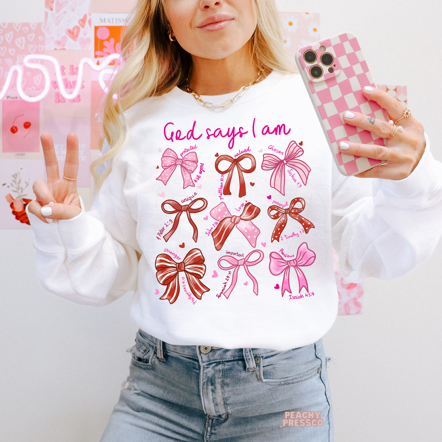 God Says I Am, Christian Affirmation Sweatshirt | Faith Valentine’s Day Apparel