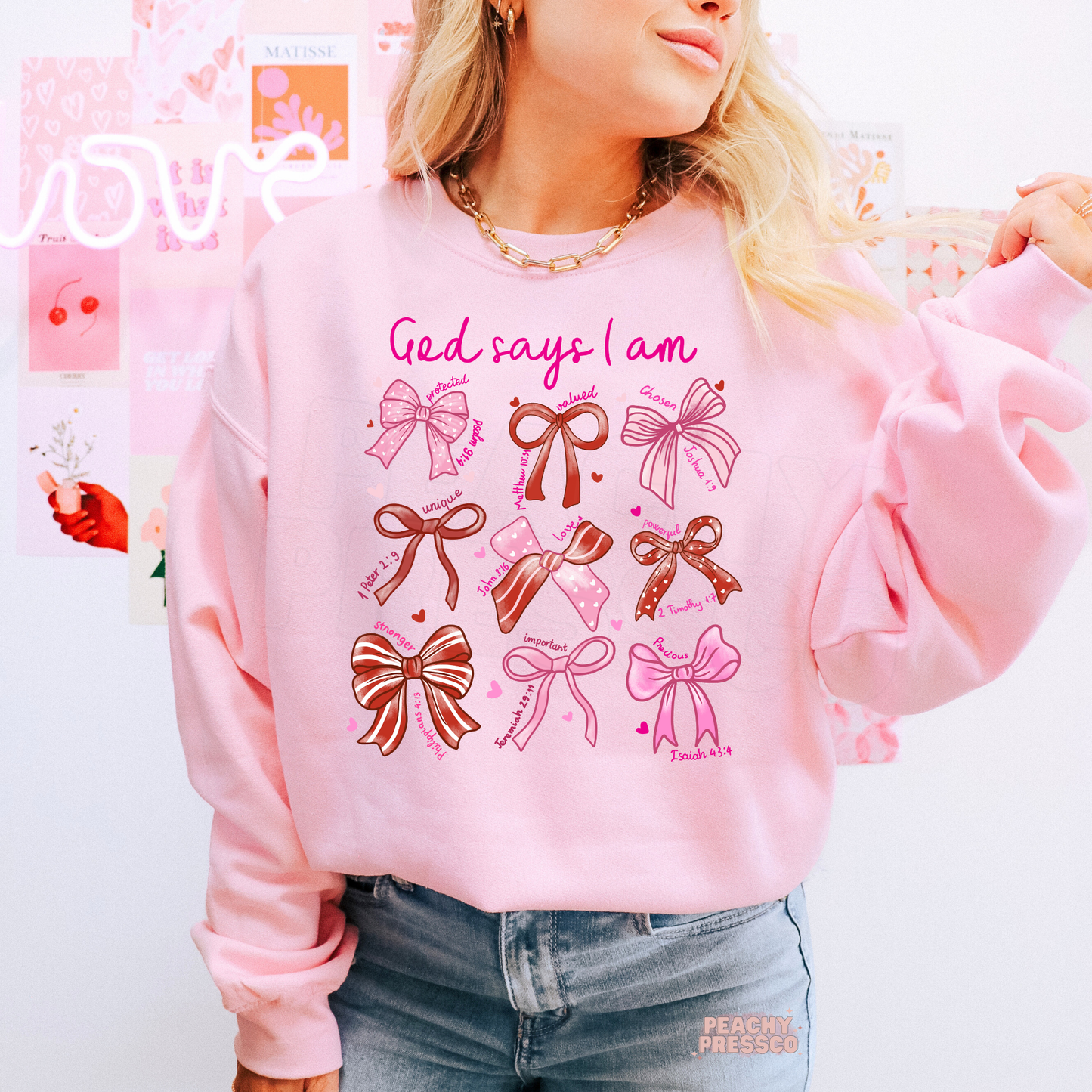 God Says I Am, Christian Affirmation Sweatshirt | Faith Valentine’s Day Apparel