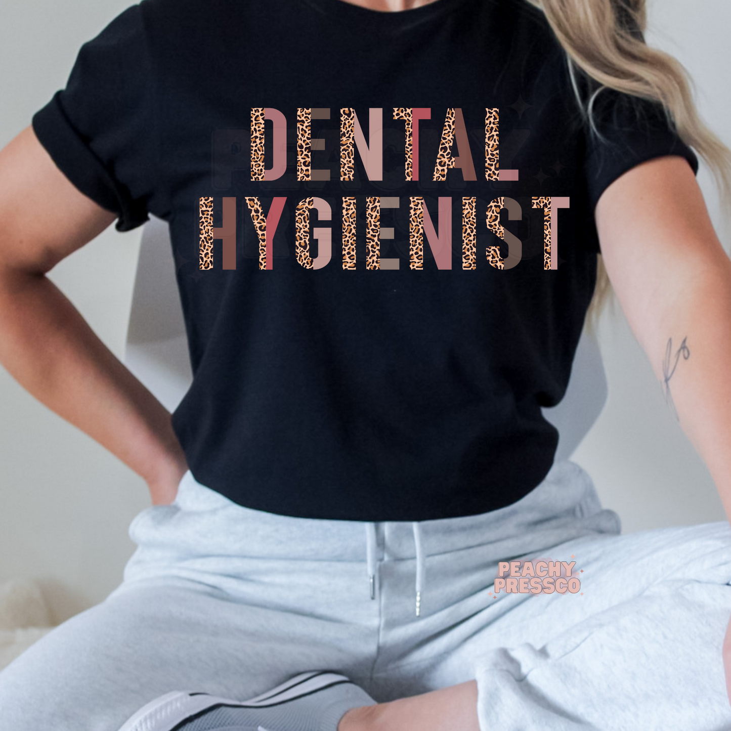 Dental Hygienist Sweatshirt – Leopard Print Graphic Apparel