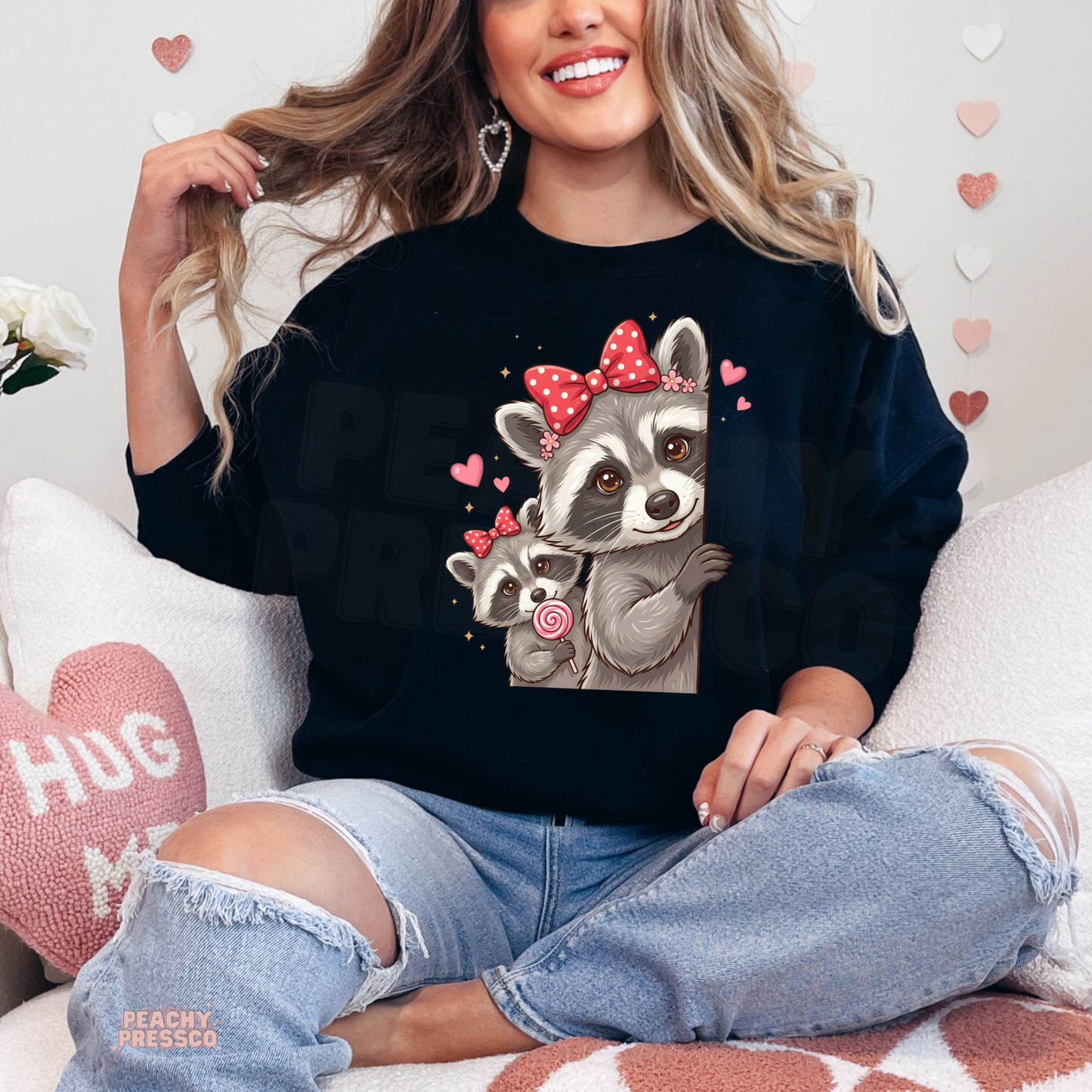 Cute Raccoon Mom and Baby Shirt | Valentine’s Day Apparel