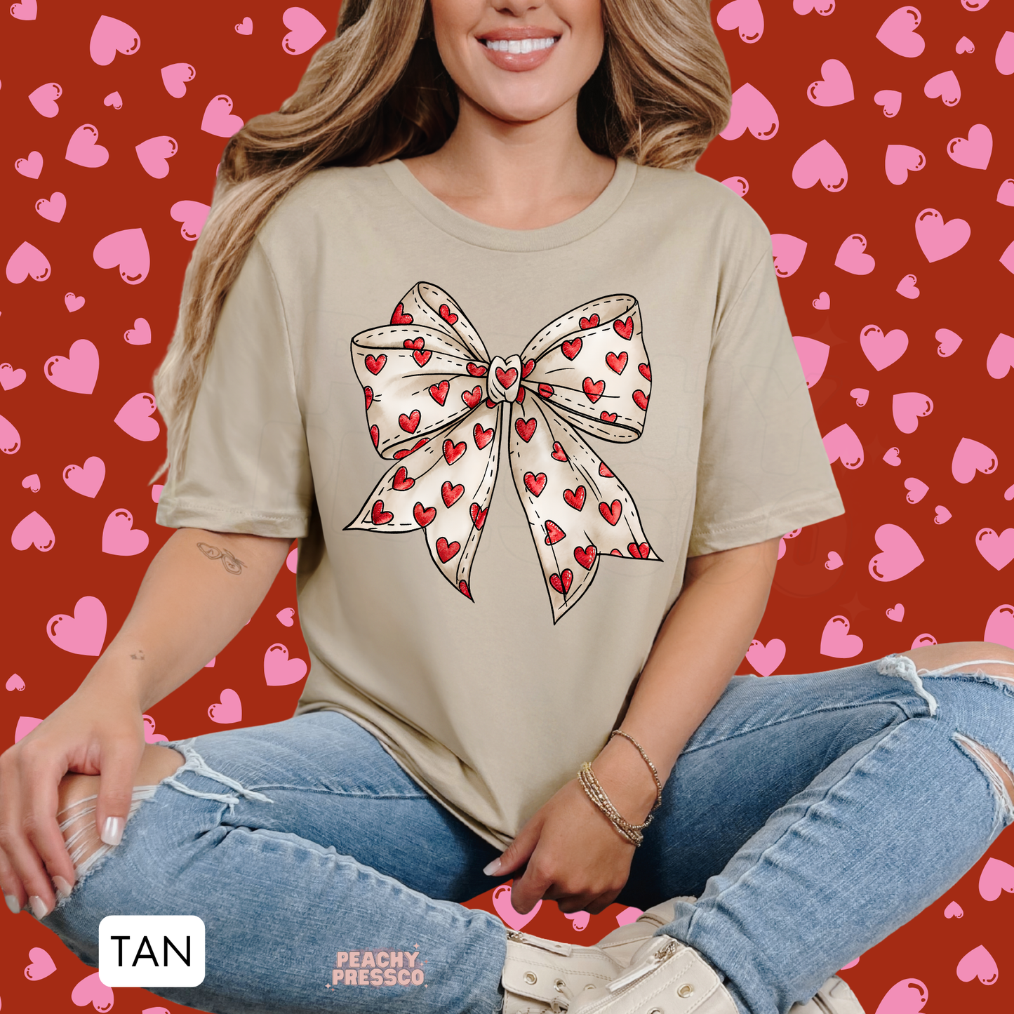 Heart Bow Sweatshirt – Cute Romantic Bow | Valentine’s Day Apparel